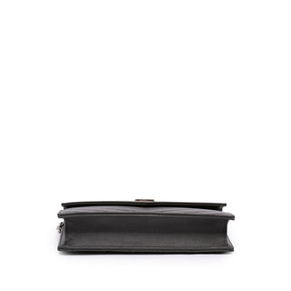 Saint Laurent Grain de Poudre Chevron Cassandre Envelope Chain Wallet