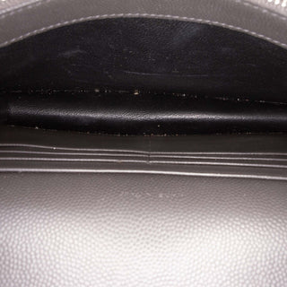 Saint Laurent Grain de Poudre Chevron Cassandre Envelope Chain Wallet