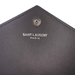 Saint Laurent Grain de Poudre Chevron Cassandre Envelope Chain Wallet