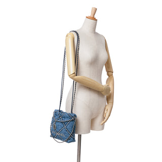 Chanel Mini Denim Stitched 22 Shoulder Bag