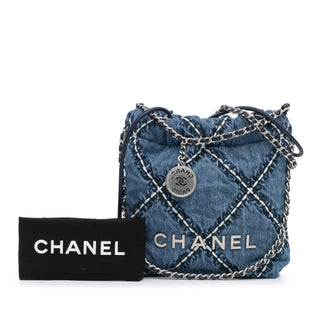 Chanel Mini Denim Stitched 22 Shoulder Bag