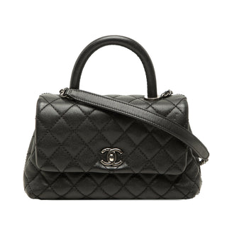 Chanel Mini Quilted Caviar Coco Top Handle Bag