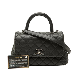 Chanel Mini Quilted Caviar Coco Top Handle Bag