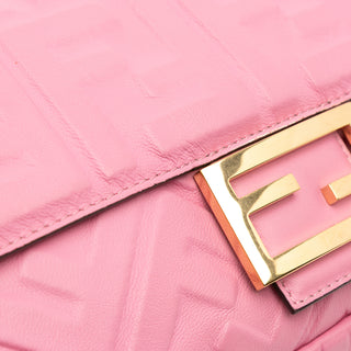 Fendi Zucca Embossed Leather Baguette Satche