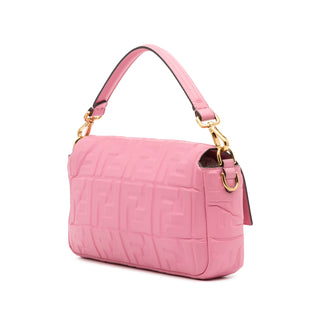 Fendi Zucca Embossed Leather Baguette Satche
