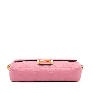 Fendi Zucca Embossed Leather Baguette Satche