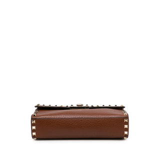 Valentino Medium Pebbled Calfskin Rockstud Flip Lock Crossbody
