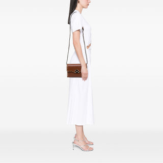 Valentino Medium Pebbled Calfskin Rockstud Flip Lock Crossbody
