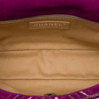 Chanel Paris Edinburgh Medium Stitched Suede Saltire Single Flap