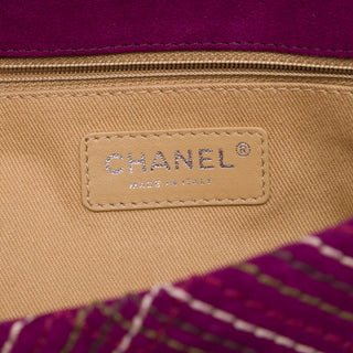 Chanel Paris Edinburgh Medium Stitched Suede Saltire Single Flap