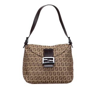Fendi Zucchino Canvas Double Flap Mamma