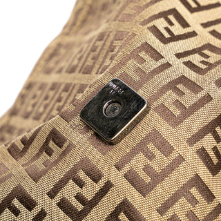 Fendi Zucchino Canvas Double Flap Mamma