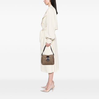 Fendi Zucchino Canvas Double Flap Mamma