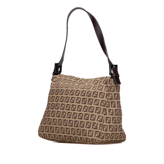 Fendi Zucchino Canvas Double Flap Mamma
