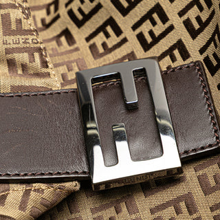Fendi Zucchino Canvas Double Flap Mamma
