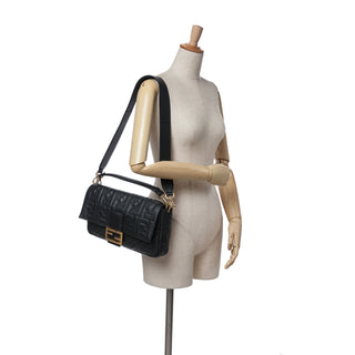 Fendi Large Zucca Leather Baguette