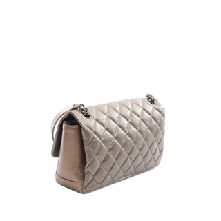 Chanel Small Bicolor Quilted Aged Calfskin Lady Pearly Flap