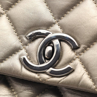 Chanel Small Bicolor Quilted Aged Calfskin Lady Pearly Flap