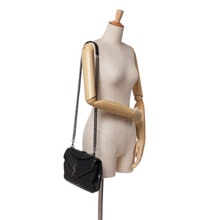 Ysl Medium Monogram Chevron Sheepskin College Bag