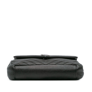 Ysl Medium Monogram Chevron Sheepskin College Bag