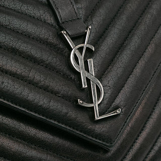 Ysl Medium Monogram Chevron Sheepskin College Bag