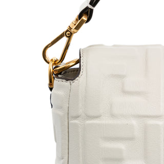 Fendi Zucca Embossed Leather Baguette Satchel