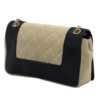 Chanel Small Quilted Bicolor Grosgrain Mademoiselle Single Flap
