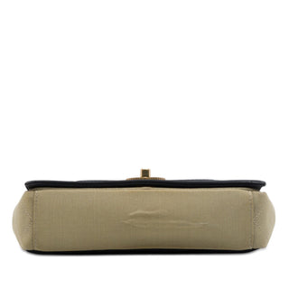 Chanel Small Quilted Bicolor Grosgrain Mademoiselle Single Flap