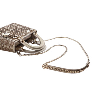 Dior ladyMini Beaded Metallic Lambskin Cannage