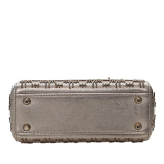Dior ladyMini Beaded Metallic Lambskin Cannage
