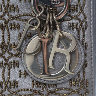 Dior ladyMini Beaded Metallic Lambskin Cannage