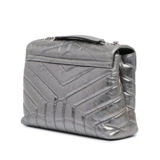 Ysl Small Metallic Calfskin Monogram Loulou Chain Shoulder Bag
