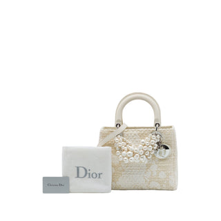 Dior Medium Tweed Pearl Lady Dior