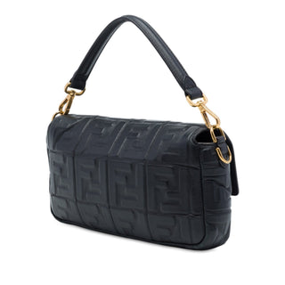Fendi Zucca Embossed Leather Baguette Satchel