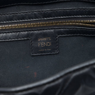 Fendi Zucca Embossed Leather Baguette Satchel