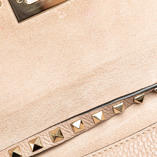 Valentino Medium Pebbled Calfskin Rockstud Flip Lock Crossbody