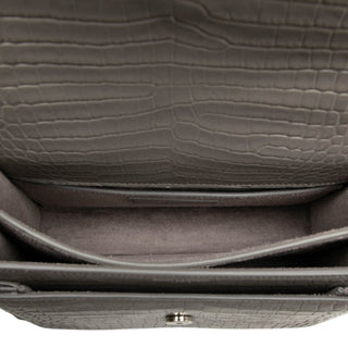 Saint Laurent Medium Croc Embossed Leather Monogram Sunset Crossbody