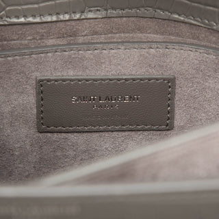Saint Laurent Medium Croc Embossed Leather Monogram Sunset Crossbody