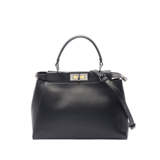 Fendi Medium Shiny Nappa Peekaboo Iconic Satchel