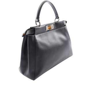 Fendi Medium Shiny Nappa Peekaboo Iconic Satchel