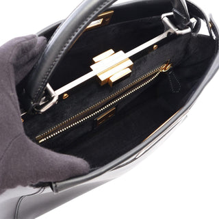 Fendi Medium Shiny Nappa Peekaboo Iconic Satchel