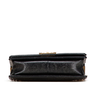 Chanel Old Medium Cracked Metallic Calfskin Boy Flap