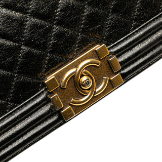 Chanel Old Medium Cracked Metallic Calfskin Boy Flap