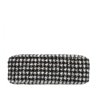 Chanel Medium Quilted Tweed Houndstooth Wavy CC Hobo