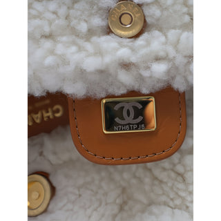 Chanel Large Shearling Trimmed Quilted Suede 22 Hobo