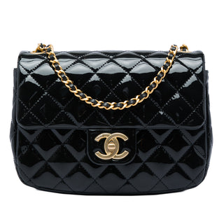 Chanel Mini Square Classic Patent Enamel Coco Hearts Single Flap
