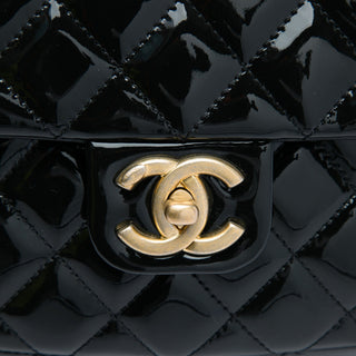Chanel Mini Square Classic Patent Enamel Coco Hearts Single Flap