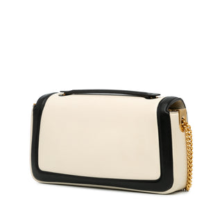 Fendi Bicolor Leather Chain Midi Baguette