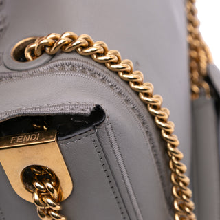 Fendi Embroidered Lace Leather Baguette Chain