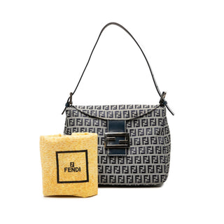 Fendi Zucchino Canvas Double Flap Mamma